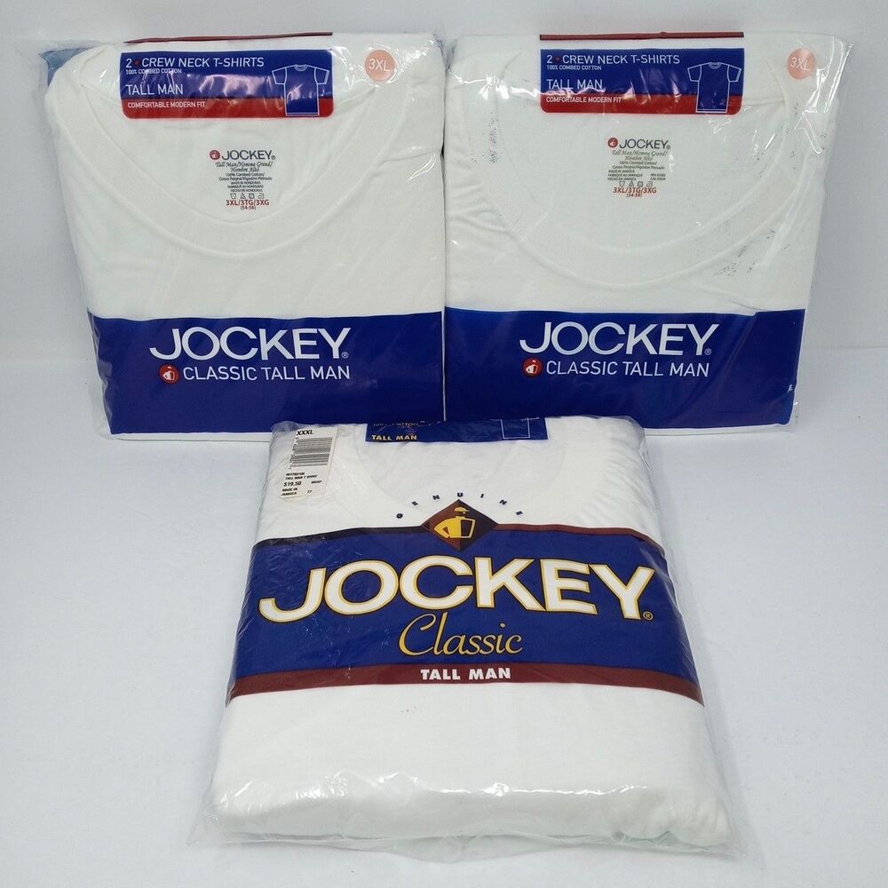 Lot of Vintage Jockey Classic Tall T-Shirt Size 3XL White Crewneck (6 Shirts)